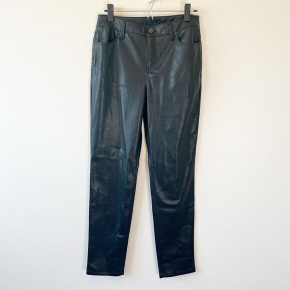 Chico's Faux Leather Slim Pant 5-Pocket Design Black Buttery Soft Women’s Size 4 - Picture 4 of 9
